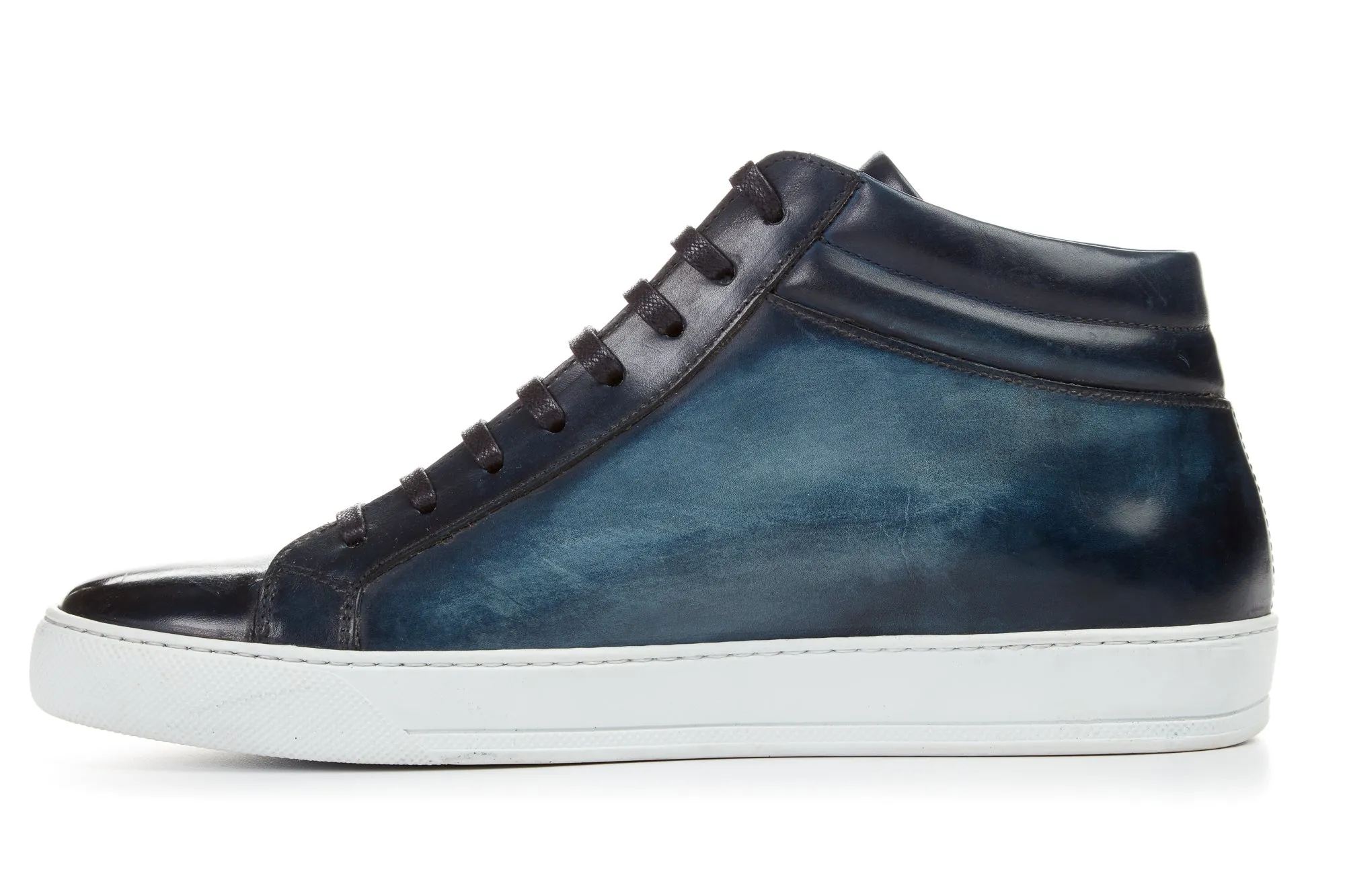 The Carter Mid-Top Sneaker - Blue - White Sole