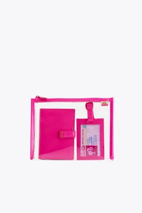 The Passport & Luggage Tag Set in Barbie Pink