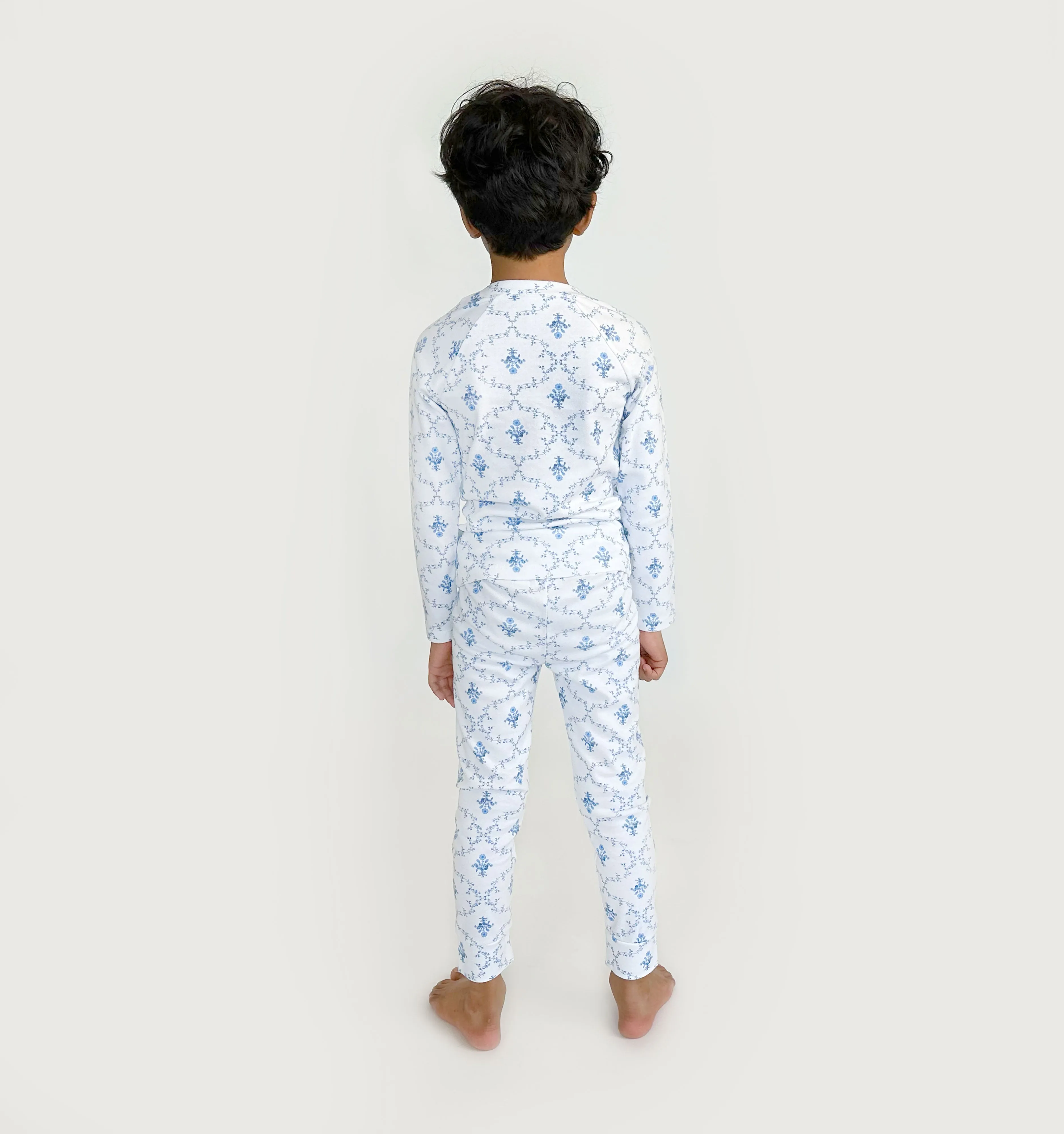 The Tiny PJ Set - Blue Trellis