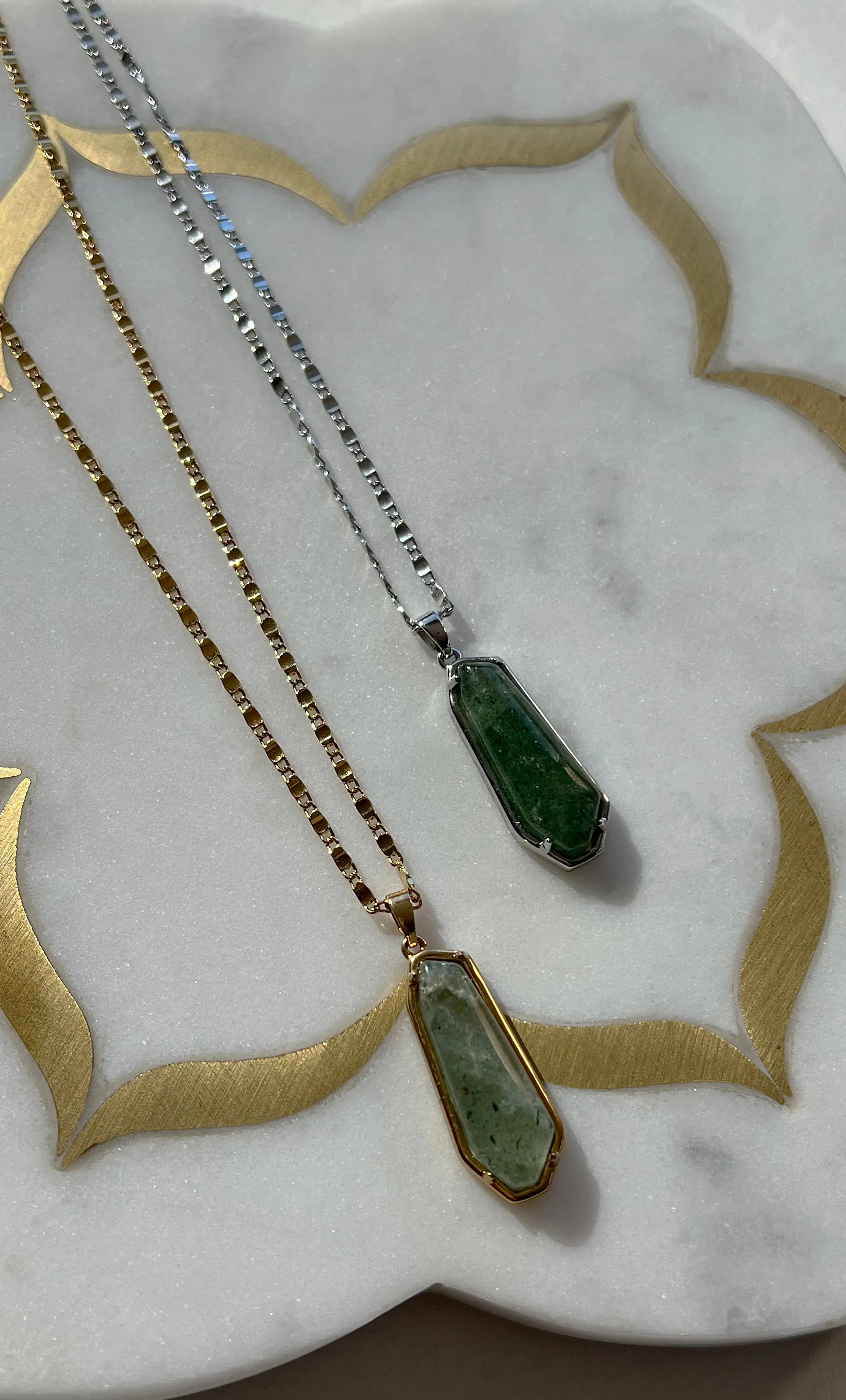 The Tunik Night Ocean Aventurine Pendant Necklace - Gold