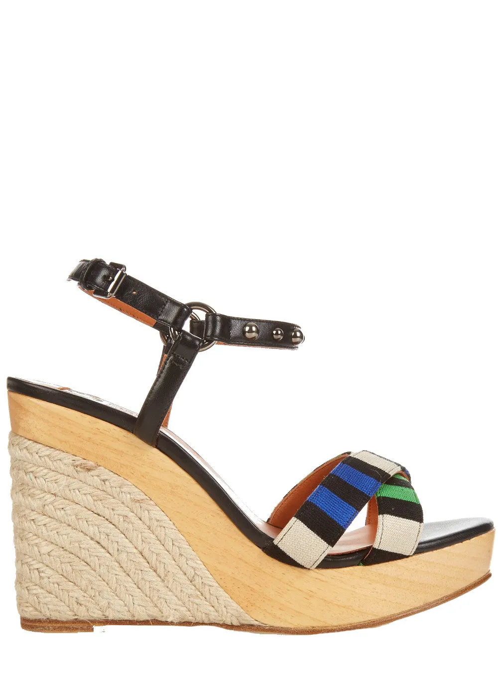 Wedge Sandal with Stripes