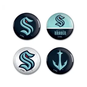 Wincraft Seattle Kraken 4-Pack Buttons