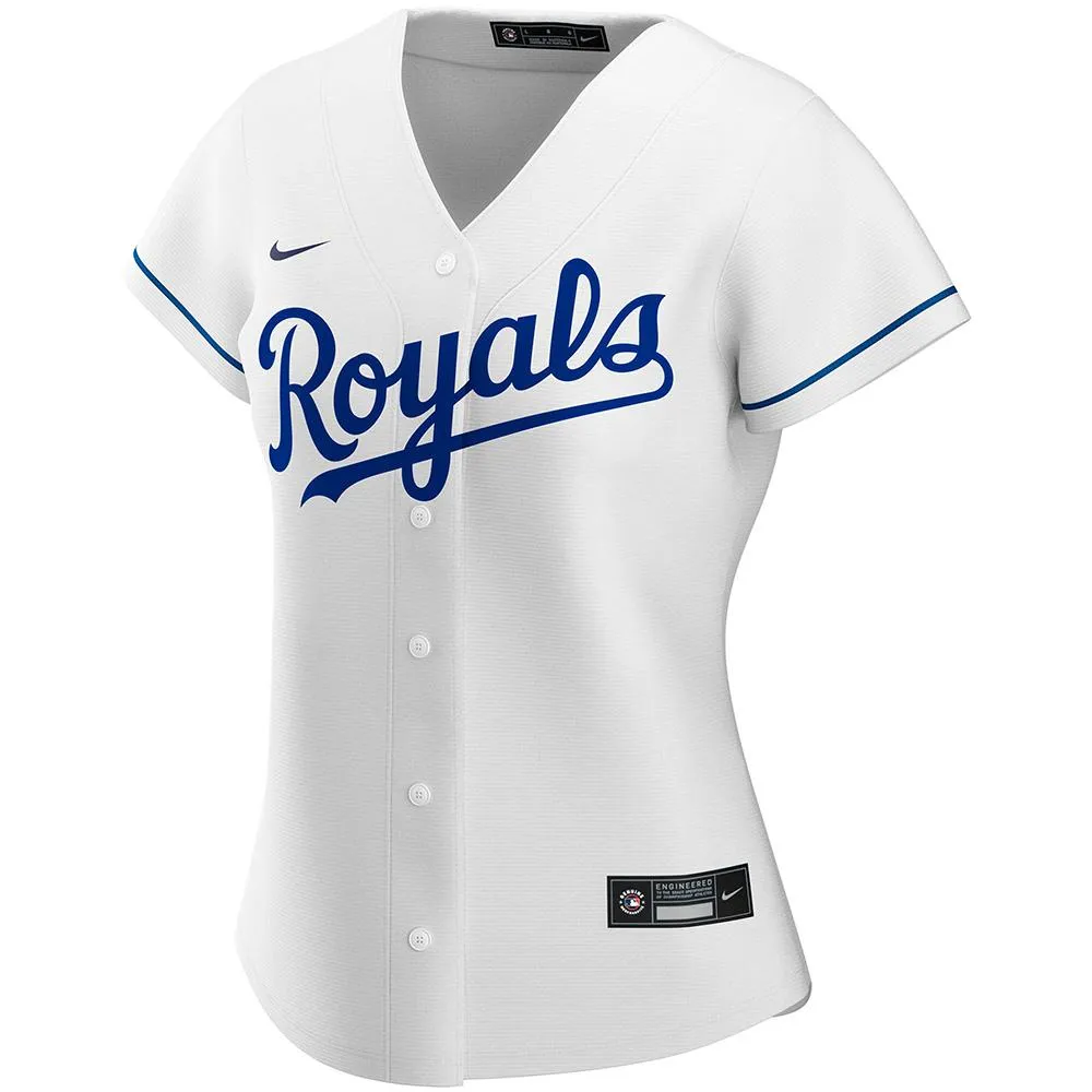 Womens Kansas City Royals Salvador Perez Cool Base Replica Jersey White